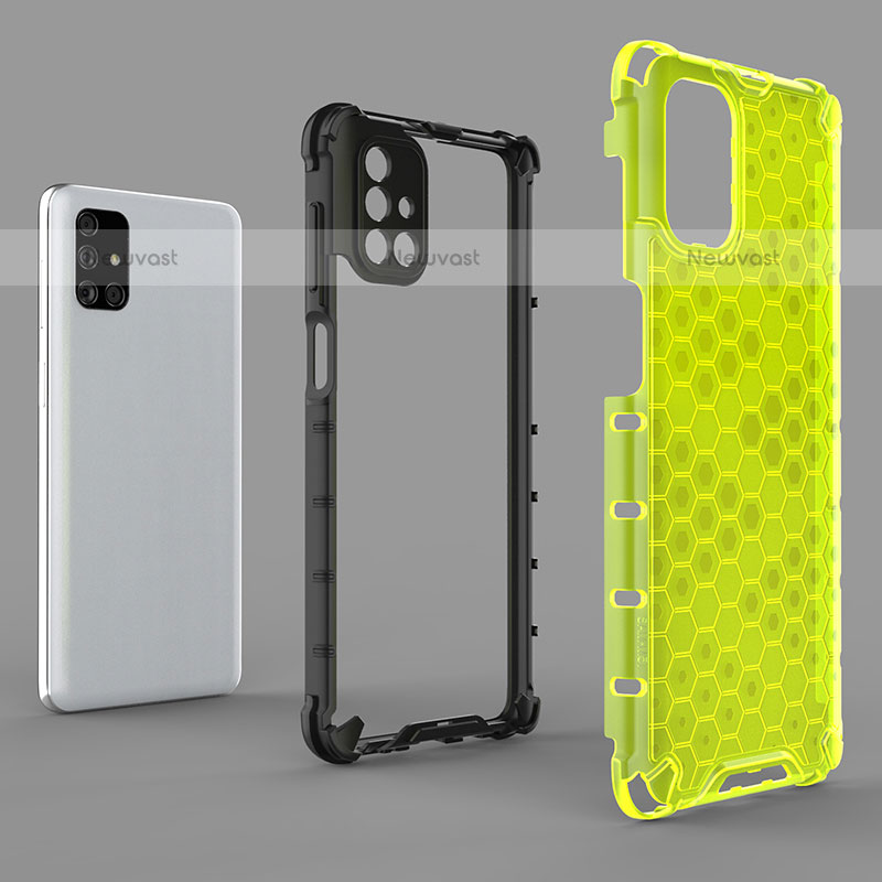 Silicone Transparent Frame Case Cover 360 Degrees AM1 for Samsung Galaxy M51