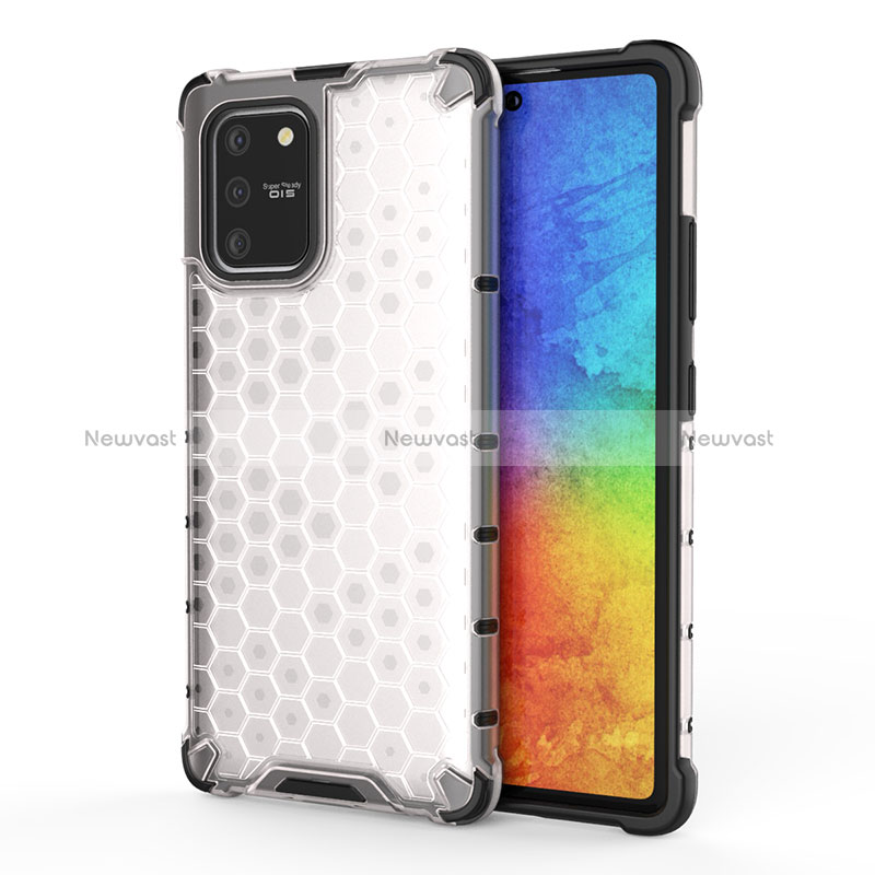 Silicone Transparent Frame Case Cover 360 Degrees AM1 for Samsung Galaxy S10 Lite White