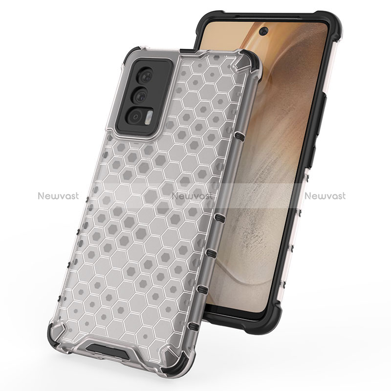 Silicone Transparent Frame Case Cover 360 Degrees AM1 for Vivo iQOO 7 India 5G