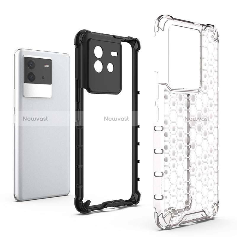 Silicone Transparent Frame Case Cover 360 Degrees AM1 for Vivo iQOO Neo6 5G