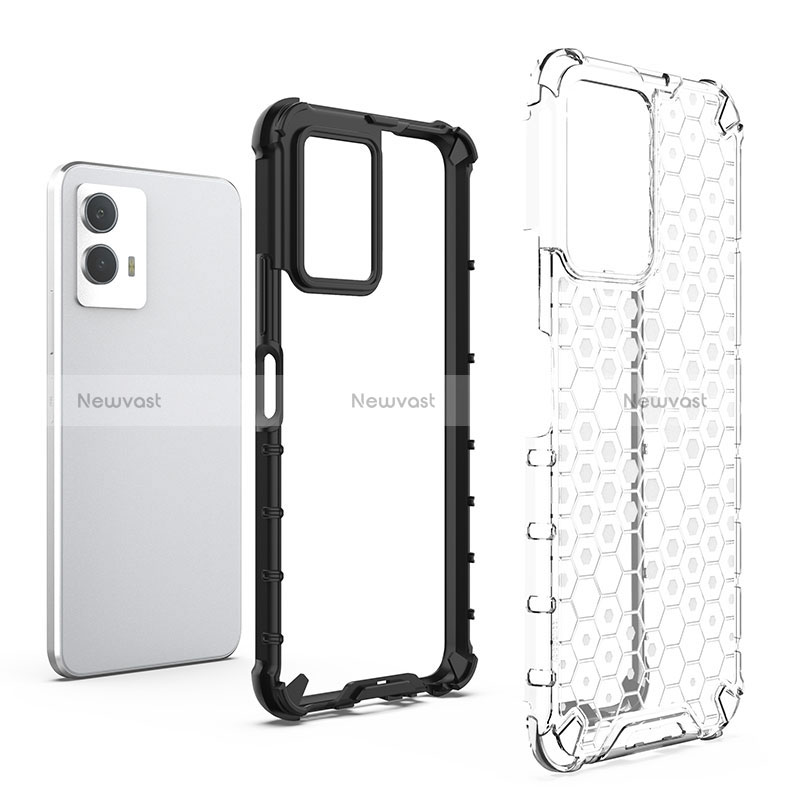 Silicone Transparent Frame Case Cover 360 Degrees AM1 for Vivo iQOO U5 5G