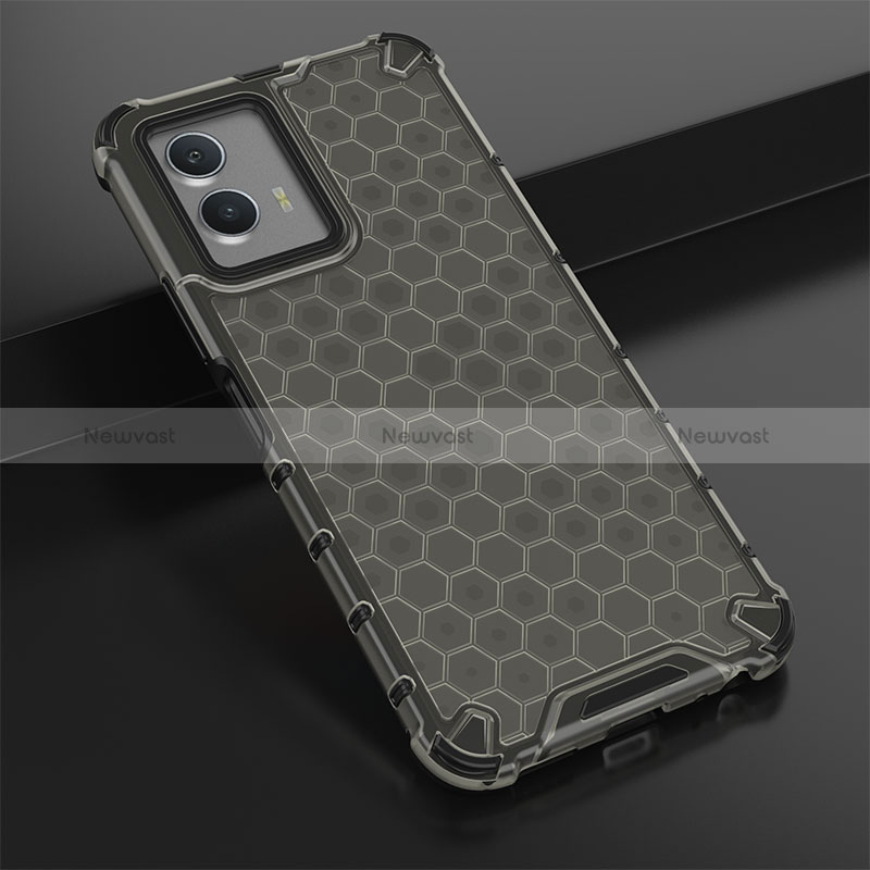 Silicone Transparent Frame Case Cover 360 Degrees AM1 for Vivo iQOO U5 5G