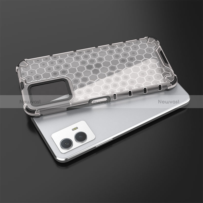 Silicone Transparent Frame Case Cover 360 Degrees AM1 for Vivo iQOO U5 5G