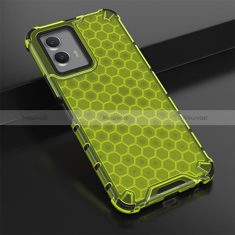 Silicone Transparent Frame Case Cover 360 Degrees AM1 for Vivo iQOO U5 5G Green