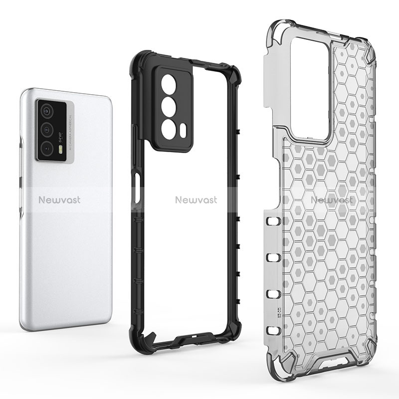 Silicone Transparent Frame Case Cover 360 Degrees AM1 for Vivo iQOO Z5 5G