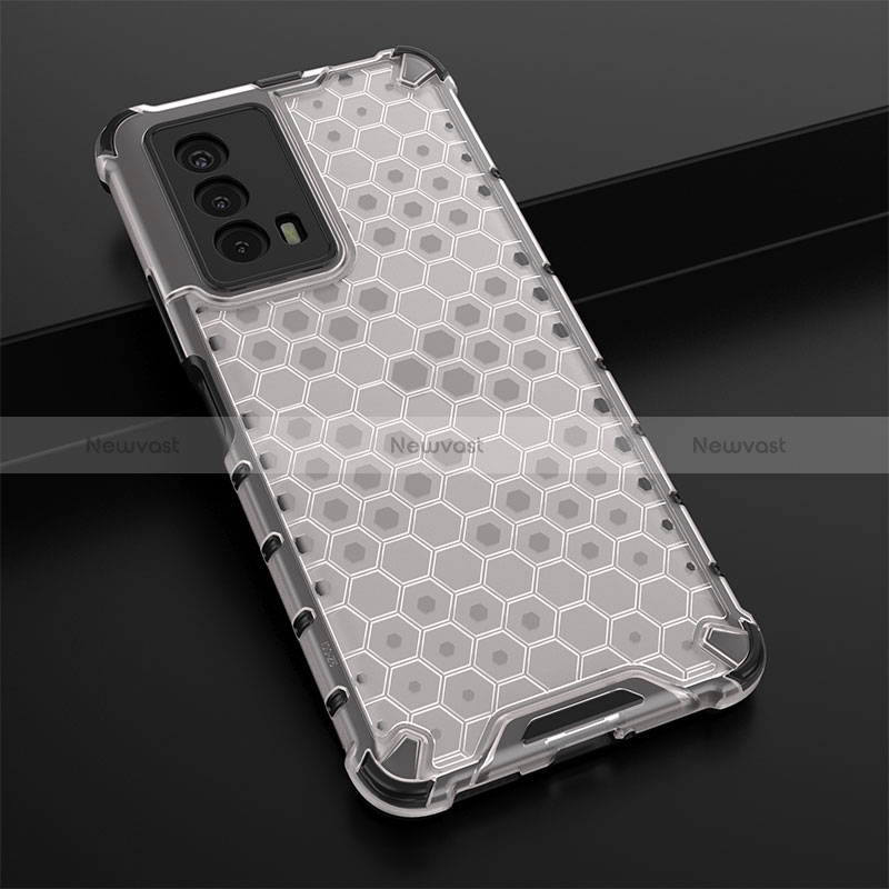 Silicone Transparent Frame Case Cover 360 Degrees AM1 for Vivo iQOO Z5 5G