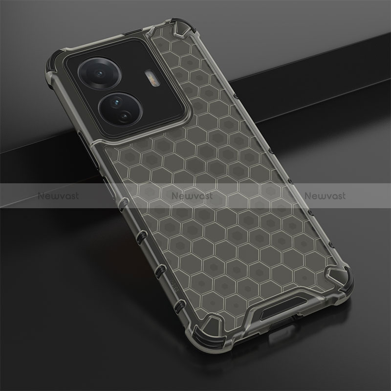 Silicone Transparent Frame Case Cover 360 Degrees AM1 for Vivo iQOO Z6 Pro 5G Black