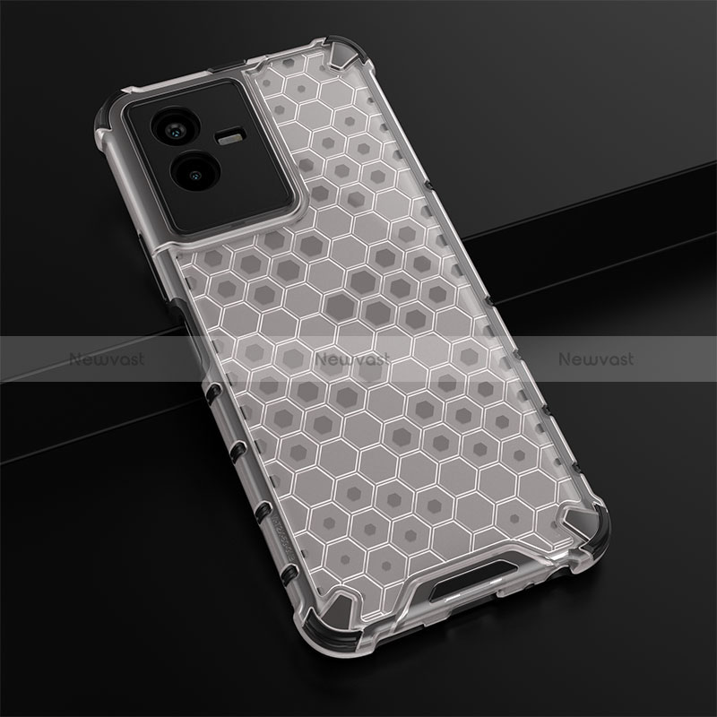 Silicone Transparent Frame Case Cover 360 Degrees AM1 for Vivo iQOO Z6x