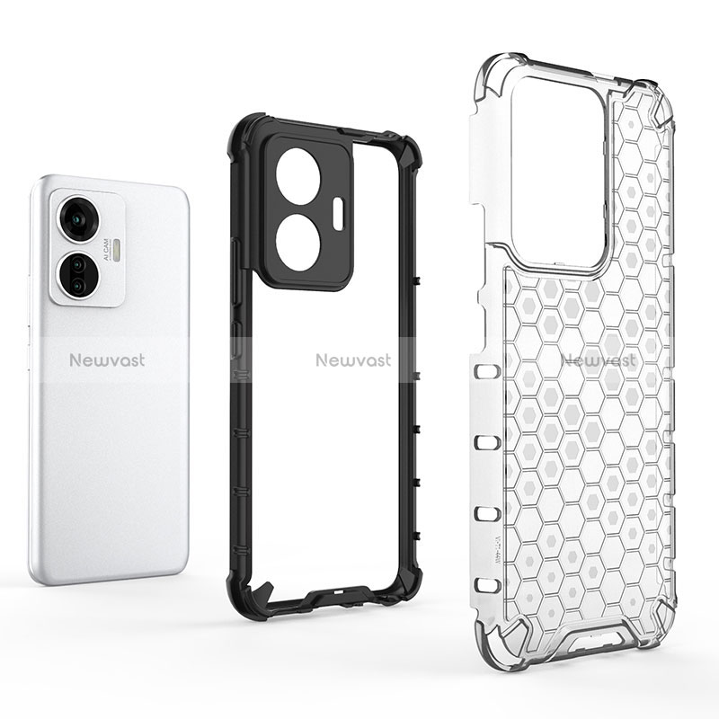 Silicone Transparent Frame Case Cover 360 Degrees AM1 for Vivo T1 4G