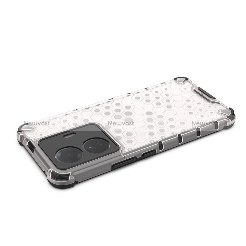 Silicone Transparent Frame Case Cover 360 Degrees AM1 for Vivo T1 5G