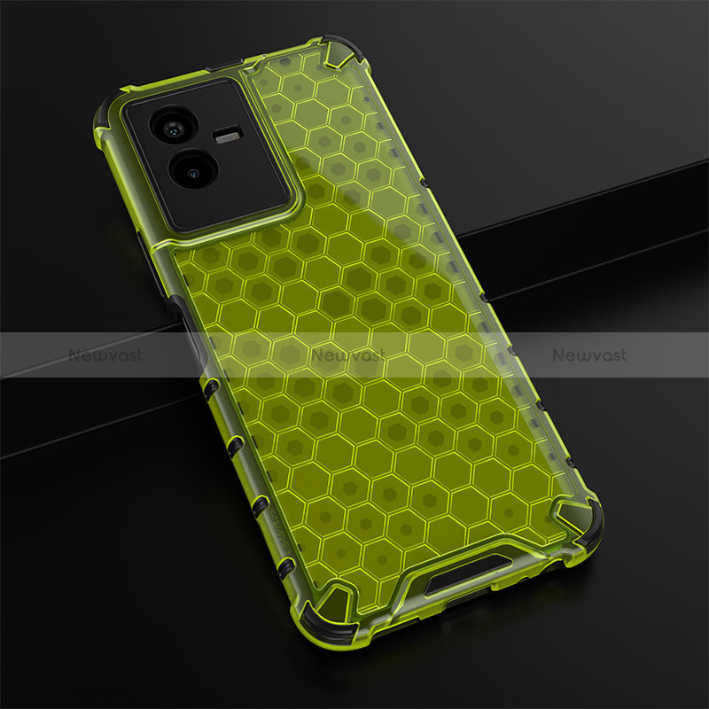 Silicone Transparent Frame Case Cover 360 Degrees AM1 for Vivo T2x 5G