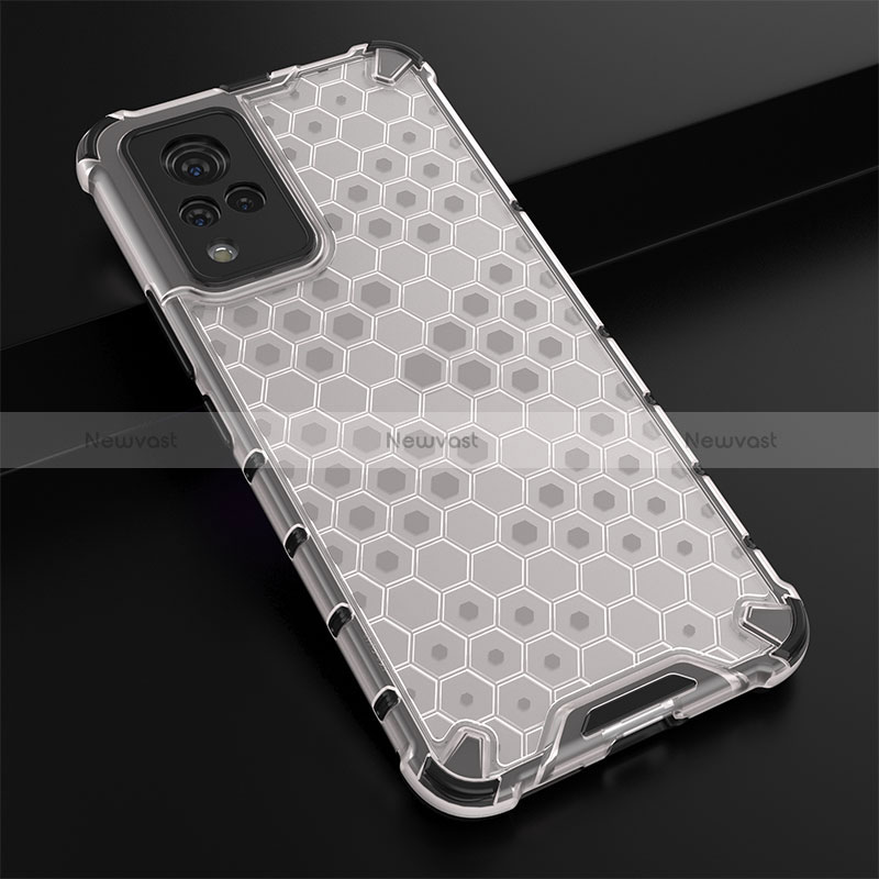 Silicone Transparent Frame Case Cover 360 Degrees AM1 for Vivo V21 5G