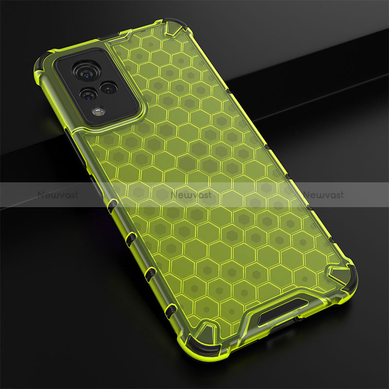 Silicone Transparent Frame Case Cover 360 Degrees AM1 for Vivo V21 5G