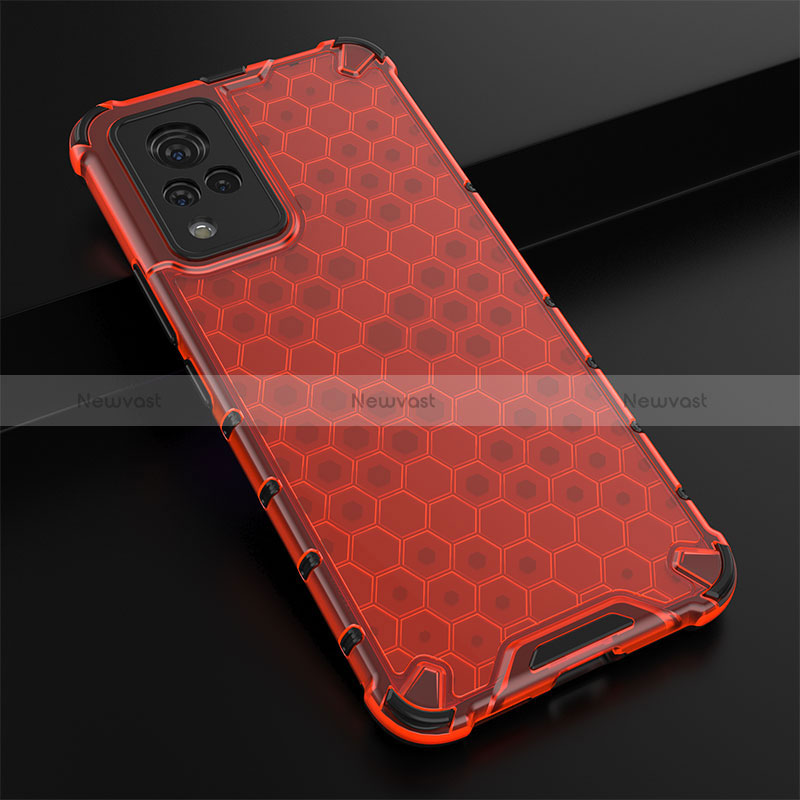 Silicone Transparent Frame Case Cover 360 Degrees AM1 for Vivo V21 5G