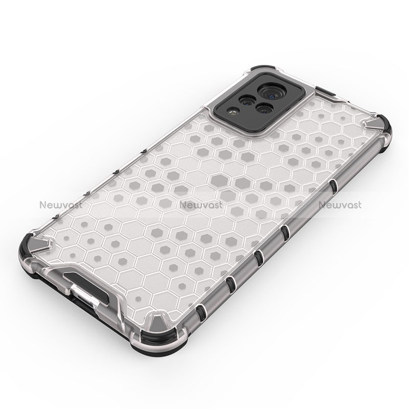 Silicone Transparent Frame Case Cover 360 Degrees AM1 for Vivo V21 5G