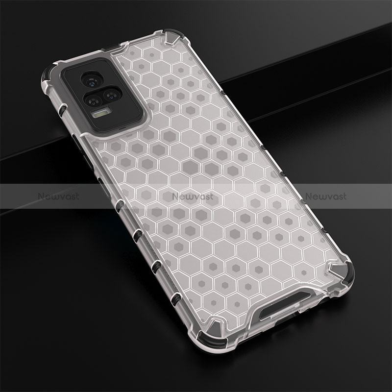 Silicone Transparent Frame Case Cover 360 Degrees AM1 for Vivo V21e 4G