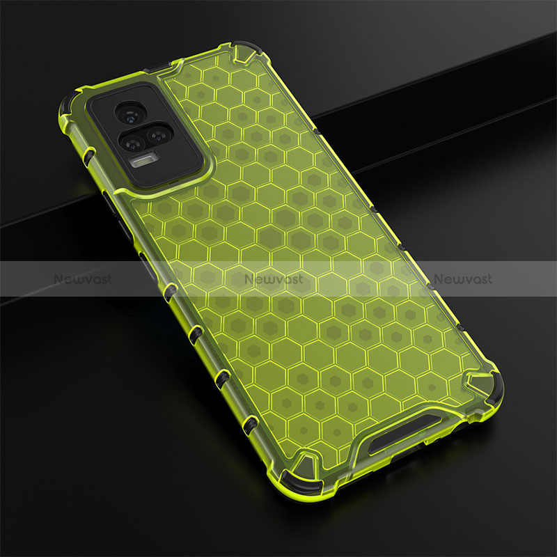 Silicone Transparent Frame Case Cover 360 Degrees AM1 for Vivo V21e 4G