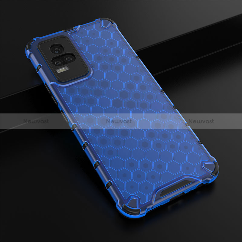 Silicone Transparent Frame Case Cover 360 Degrees AM1 for Vivo V21e 4G