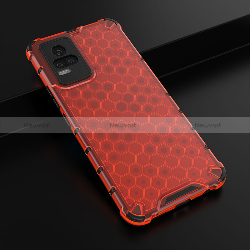 Silicone Transparent Frame Case Cover 360 Degrees AM1 for Vivo V21e 4G