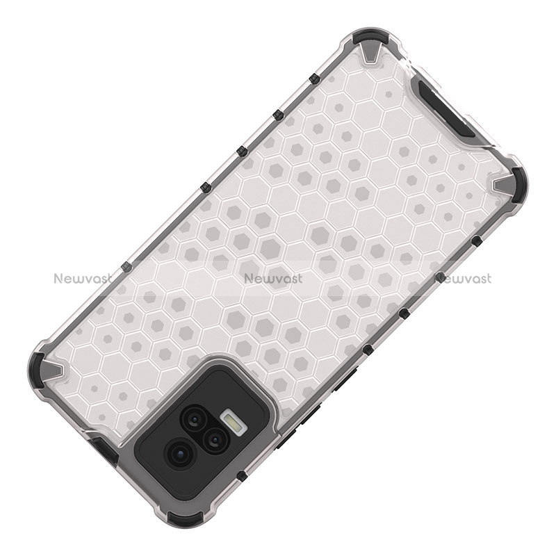 Silicone Transparent Frame Case Cover 360 Degrees AM1 for Vivo V21e 4G