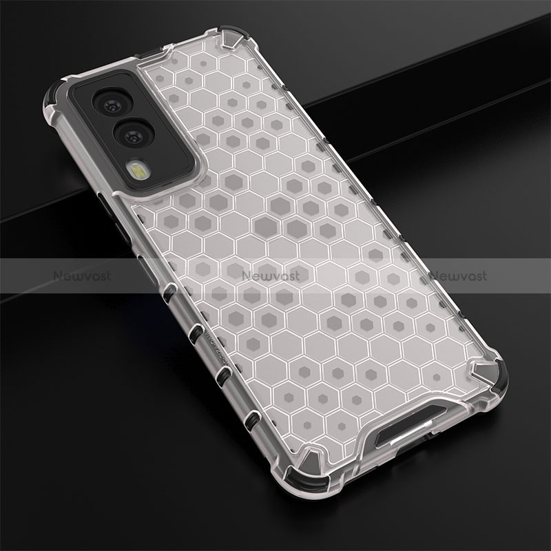 Silicone Transparent Frame Case Cover 360 Degrees AM1 for Vivo V21e 5G