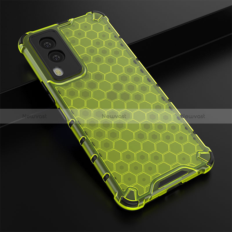 Silicone Transparent Frame Case Cover 360 Degrees AM1 for Vivo V21e 5G