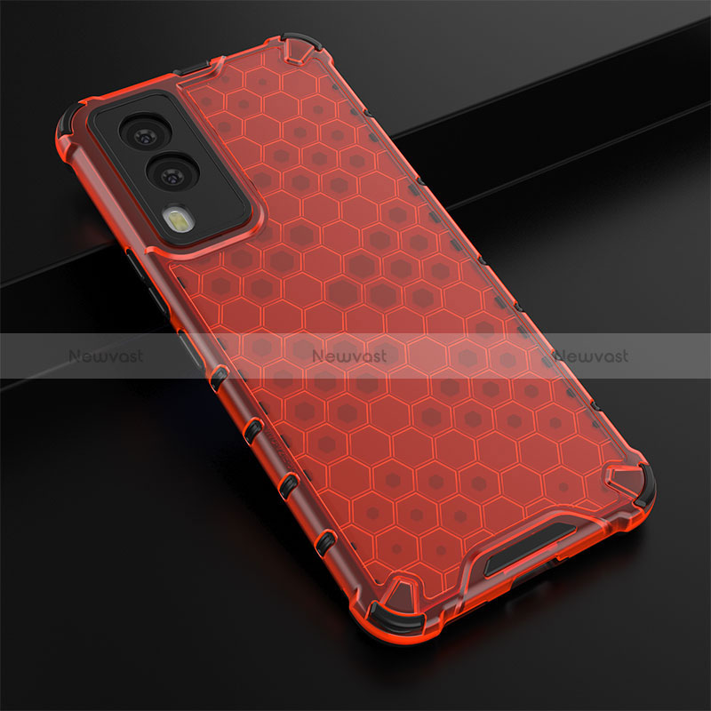 Silicone Transparent Frame Case Cover 360 Degrees AM1 for Vivo V21e 5G