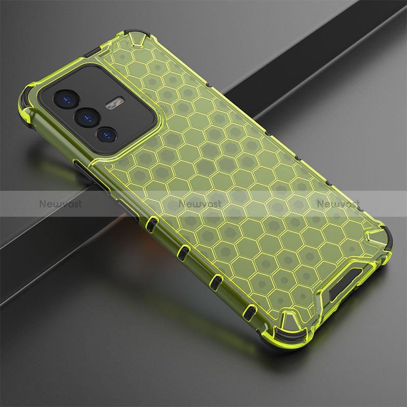 Silicone Transparent Frame Case Cover 360 Degrees AM1 for Vivo V23 5G