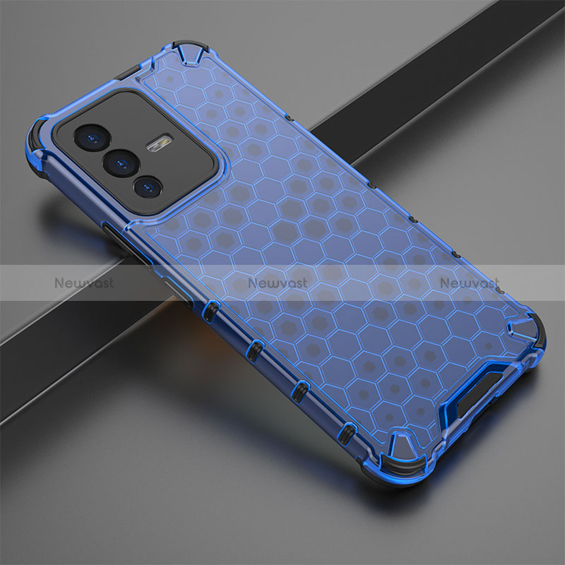 Silicone Transparent Frame Case Cover 360 Degrees AM1 for Vivo V23 5G