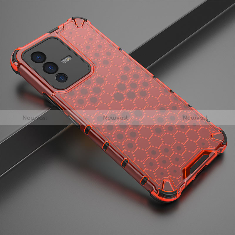 Silicone Transparent Frame Case Cover 360 Degrees AM1 for Vivo V23 5G