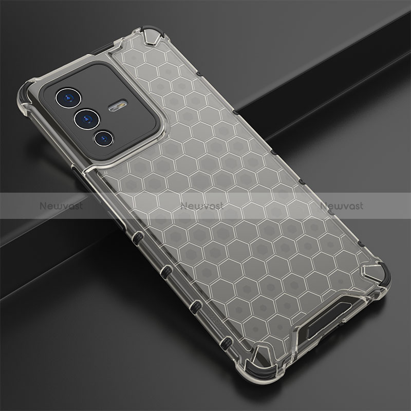 Silicone Transparent Frame Case Cover 360 Degrees AM1 for Vivo V23 Pro 5G