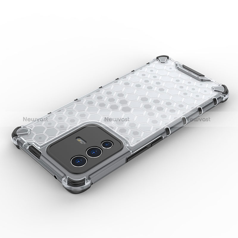 Silicone Transparent Frame Case Cover 360 Degrees AM1 for Vivo V23 Pro 5G