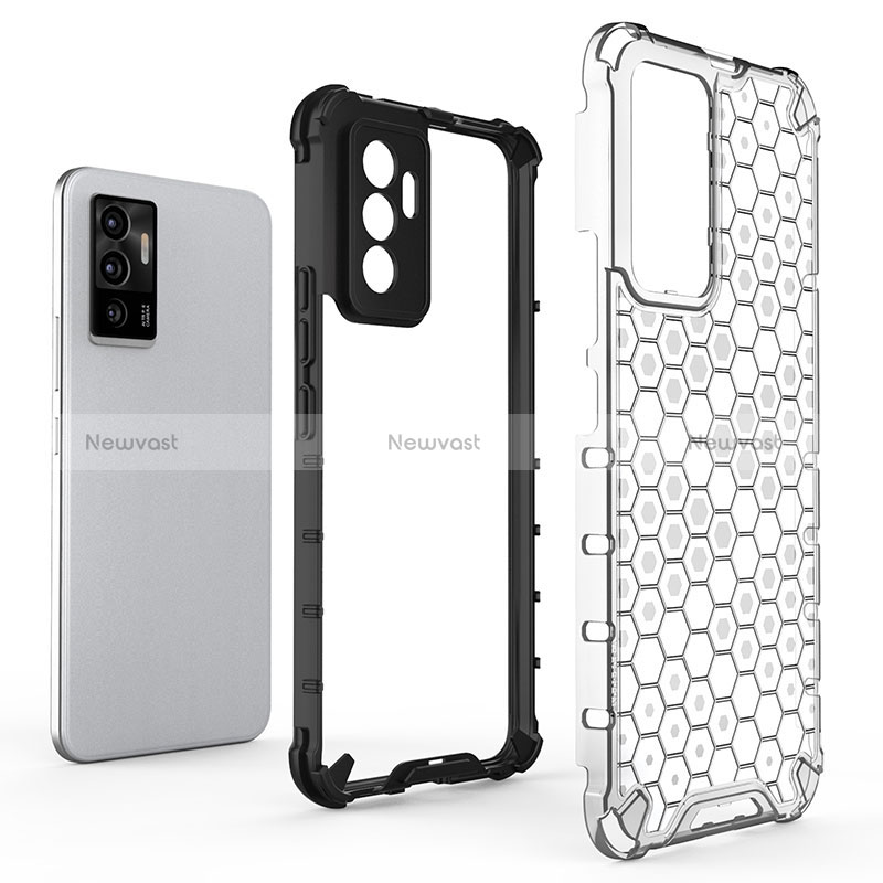 Silicone Transparent Frame Case Cover 360 Degrees AM1 for Vivo V23e