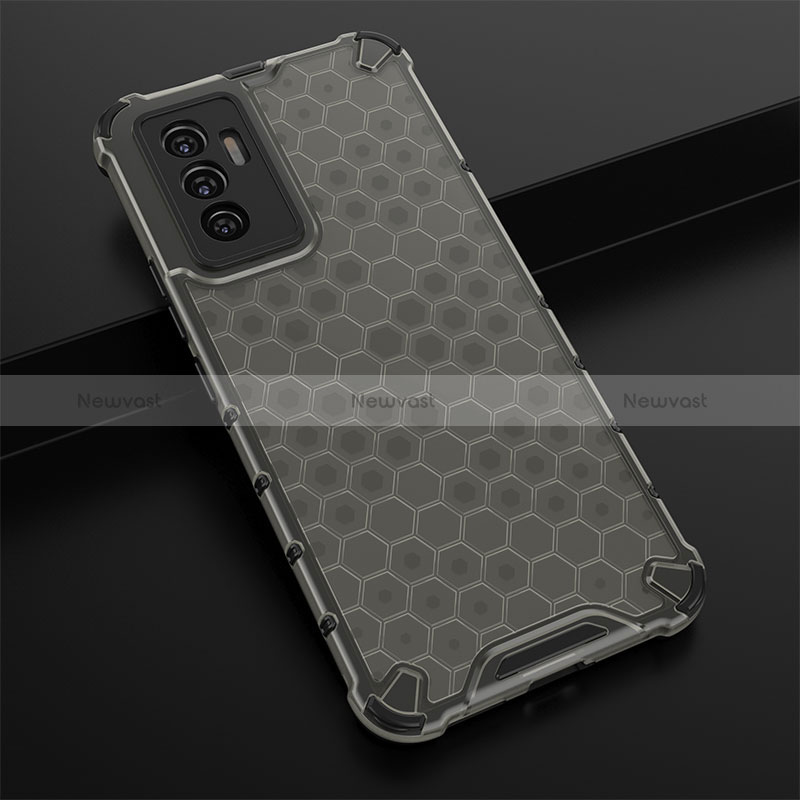 Silicone Transparent Frame Case Cover 360 Degrees AM1 for Vivo V23e 5G