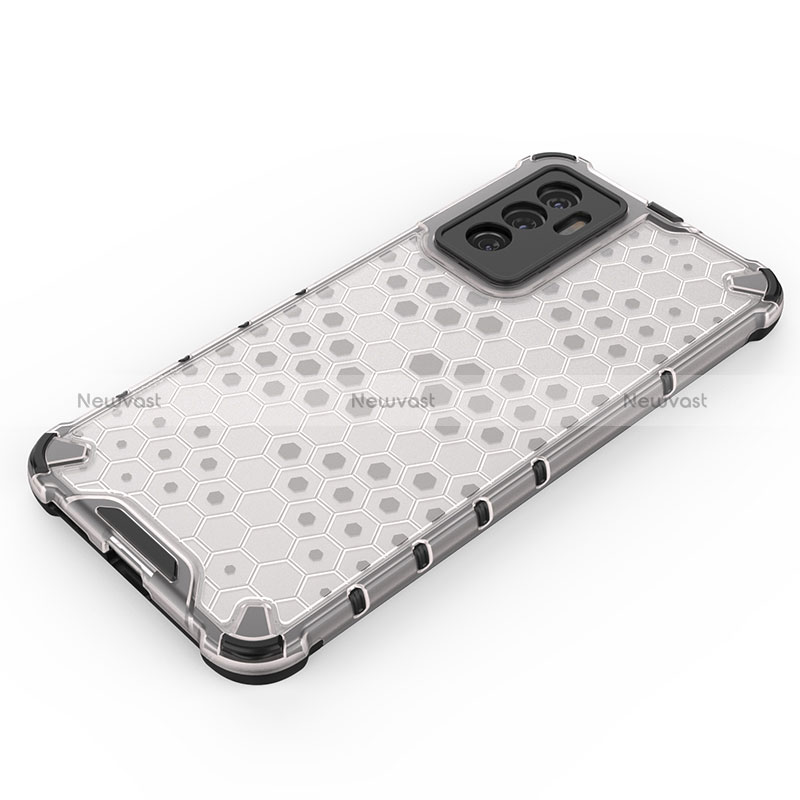 Silicone Transparent Frame Case Cover 360 Degrees AM1 for Vivo V23e 5G