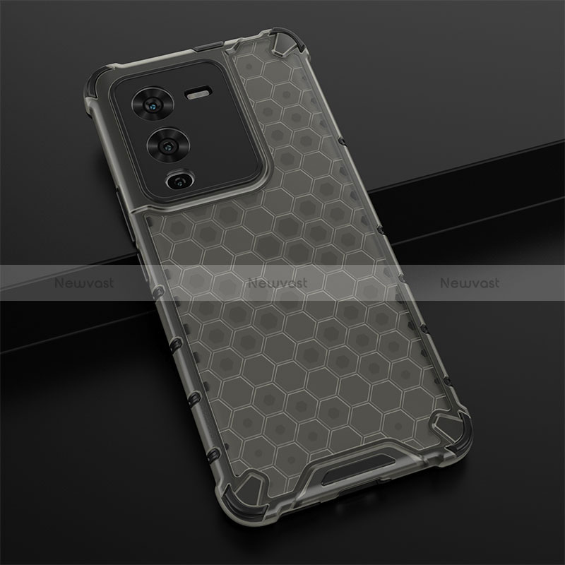 Silicone Transparent Frame Case Cover 360 Degrees AM1 for Vivo V25 Pro 5G