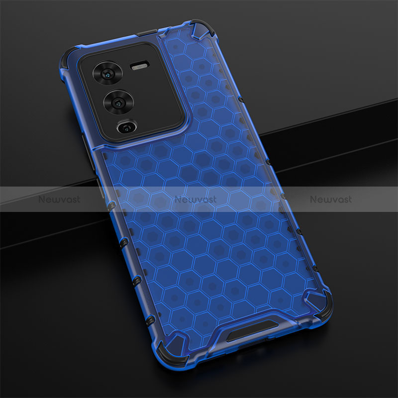 Silicone Transparent Frame Case Cover 360 Degrees AM1 for Vivo V25 Pro 5G