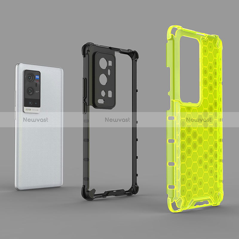 Silicone Transparent Frame Case Cover 360 Degrees AM1 for Vivo X60 Pro+ Plus 5G