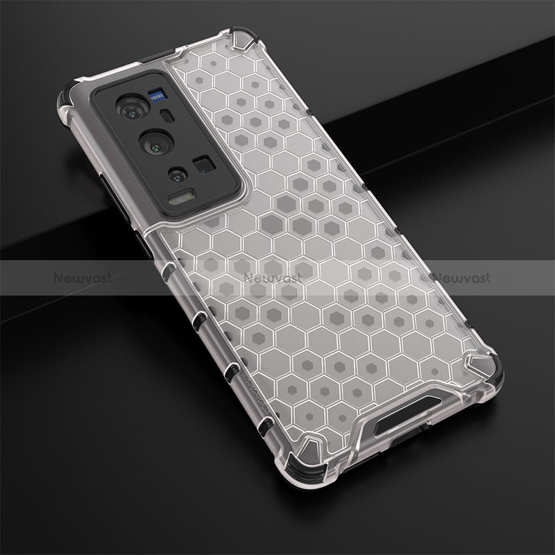 Silicone Transparent Frame Case Cover 360 Degrees AM1 for Vivo X60 Pro+ Plus 5G