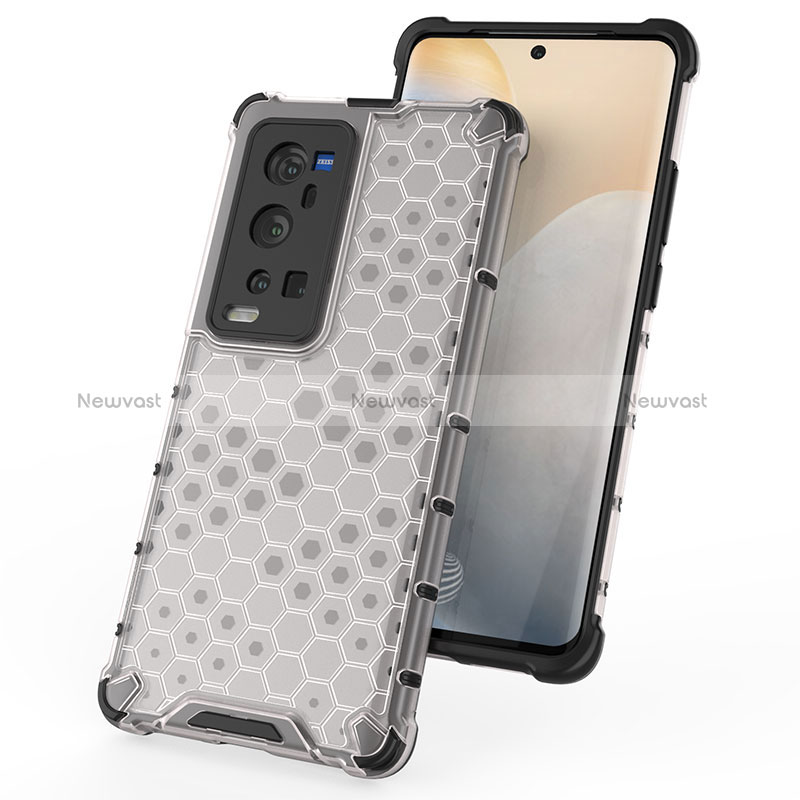 Silicone Transparent Frame Case Cover 360 Degrees AM1 for Vivo X60 Pro+ Plus 5G