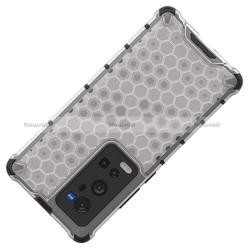 Silicone Transparent Frame Case Cover 360 Degrees AM1 for Vivo X60 Pro+ Plus 5G