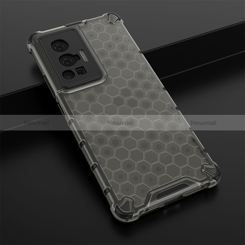 Silicone Transparent Frame Case Cover 360 Degrees AM1 for Vivo X70 Pro 5G