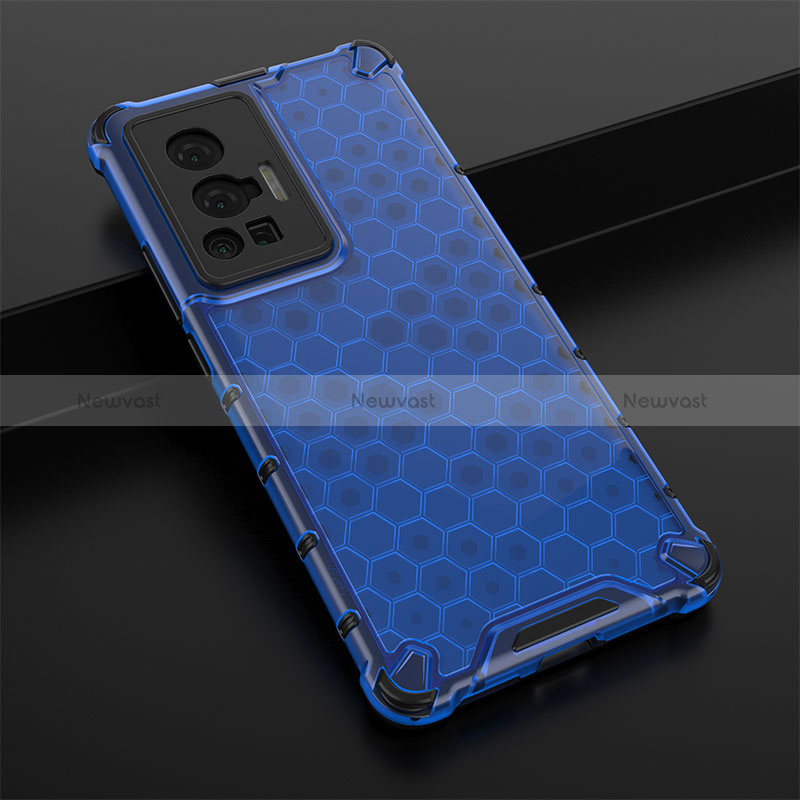 Silicone Transparent Frame Case Cover 360 Degrees AM1 for Vivo X70 Pro 5G