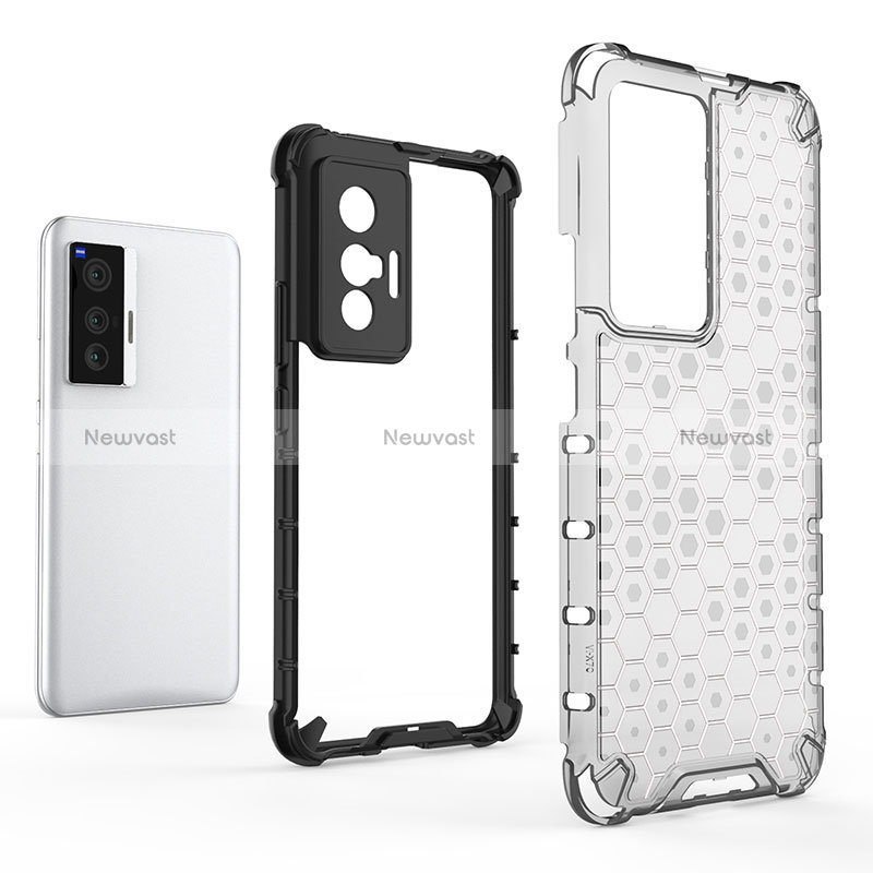 Silicone Transparent Frame Case Cover 360 Degrees AM1 for Vivo X70t