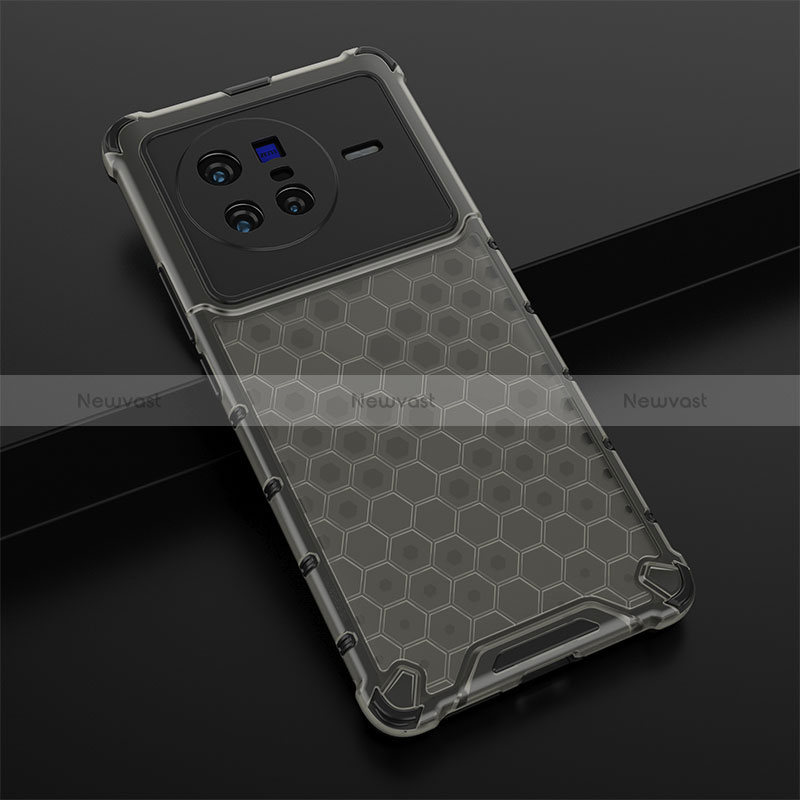 Silicone Transparent Frame Case Cover 360 Degrees AM1 for Vivo X80 5G