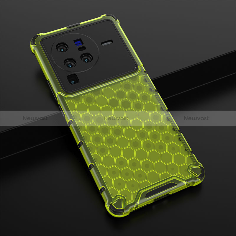 Silicone Transparent Frame Case Cover 360 Degrees AM1 for Vivo X80 Pro 5G