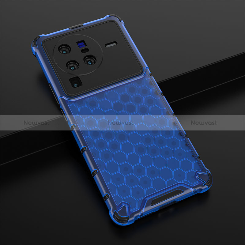 Silicone Transparent Frame Case Cover 360 Degrees AM1 for Vivo X80 Pro 5G