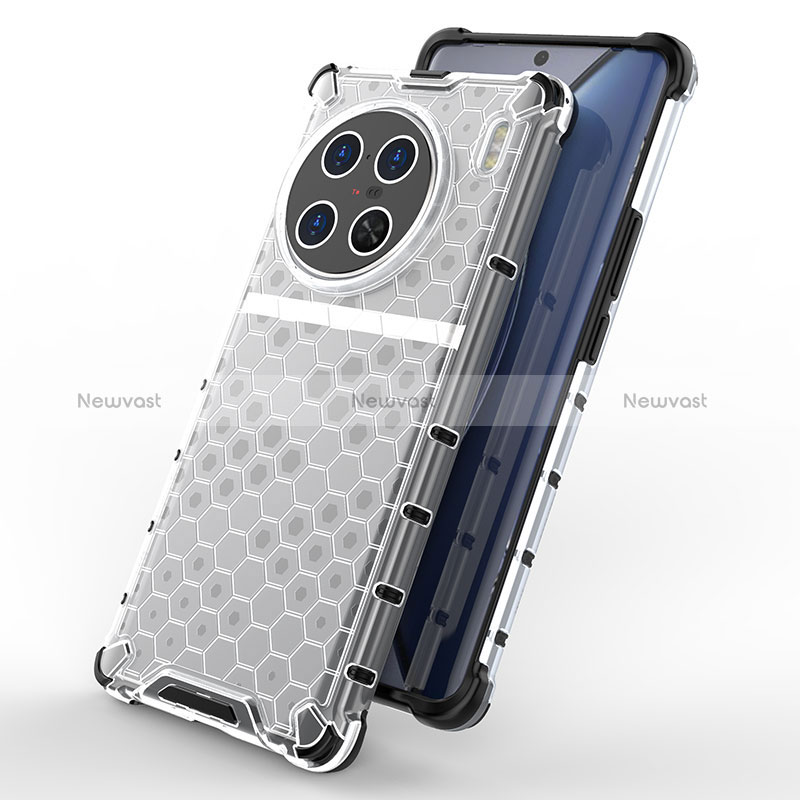 Silicone Transparent Frame Case Cover 360 Degrees AM1 for Vivo X90 Pro+ Plus 5G