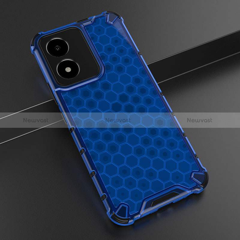 Silicone Transparent Frame Case Cover 360 Degrees AM1 for Vivo Y02S