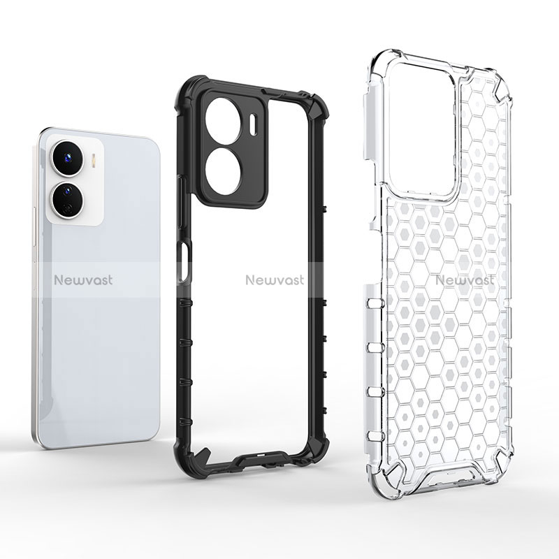 Silicone Transparent Frame Case Cover 360 Degrees AM1 for Vivo Y16